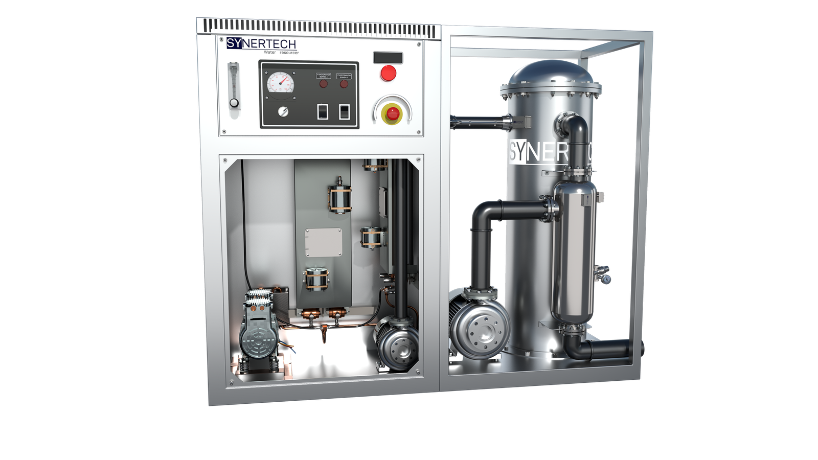 persona realizando pruebas en planta complementaria de tratamiento de aguas residuales - ver detalles de la planta